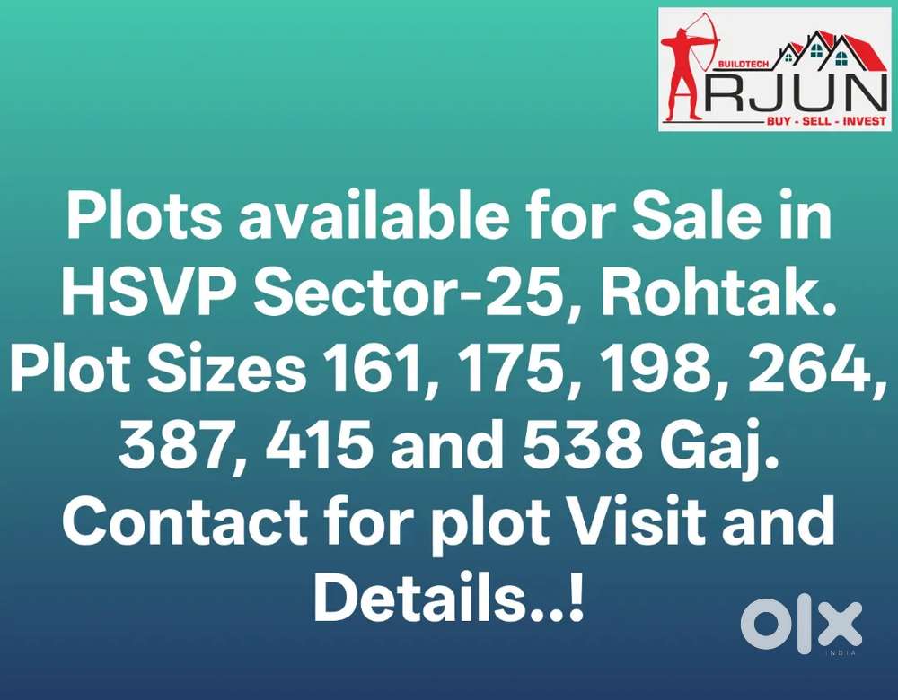 264 gaj plot for sale in HSVP Sector-25, Rohtak