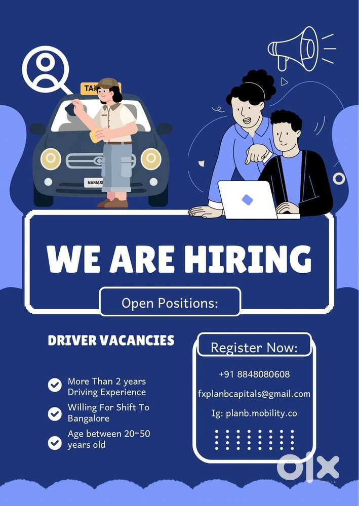 Drivers needed in bangalore