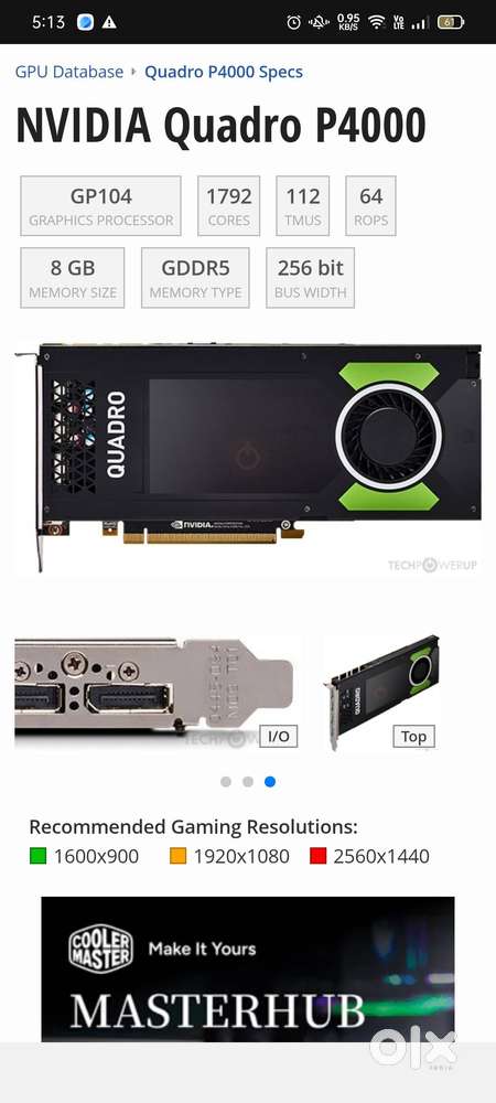 New Nvidia Quadro P4000 graphics card for video editor