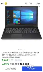 Lenevo Laptop 4GB RAM 1TB Storage