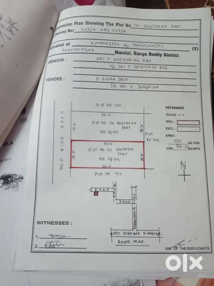 100 sq yq open plot for sale * URGENT *