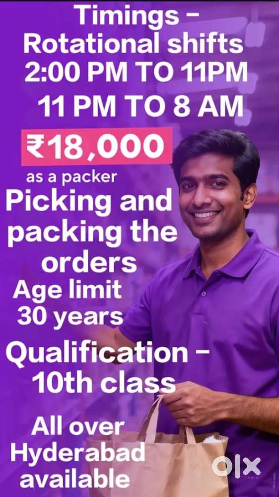 JOBS FOR PICKER PACKER IN ALL OVER HYDERABAD