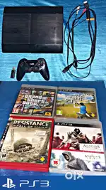 PS3 Super Slim with GTA 5, Assassin Creed, Resistance, Street Cricket