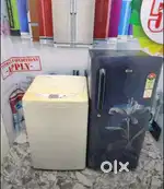 Flower design blue colour 5 star rating fridge , LG top load W/M