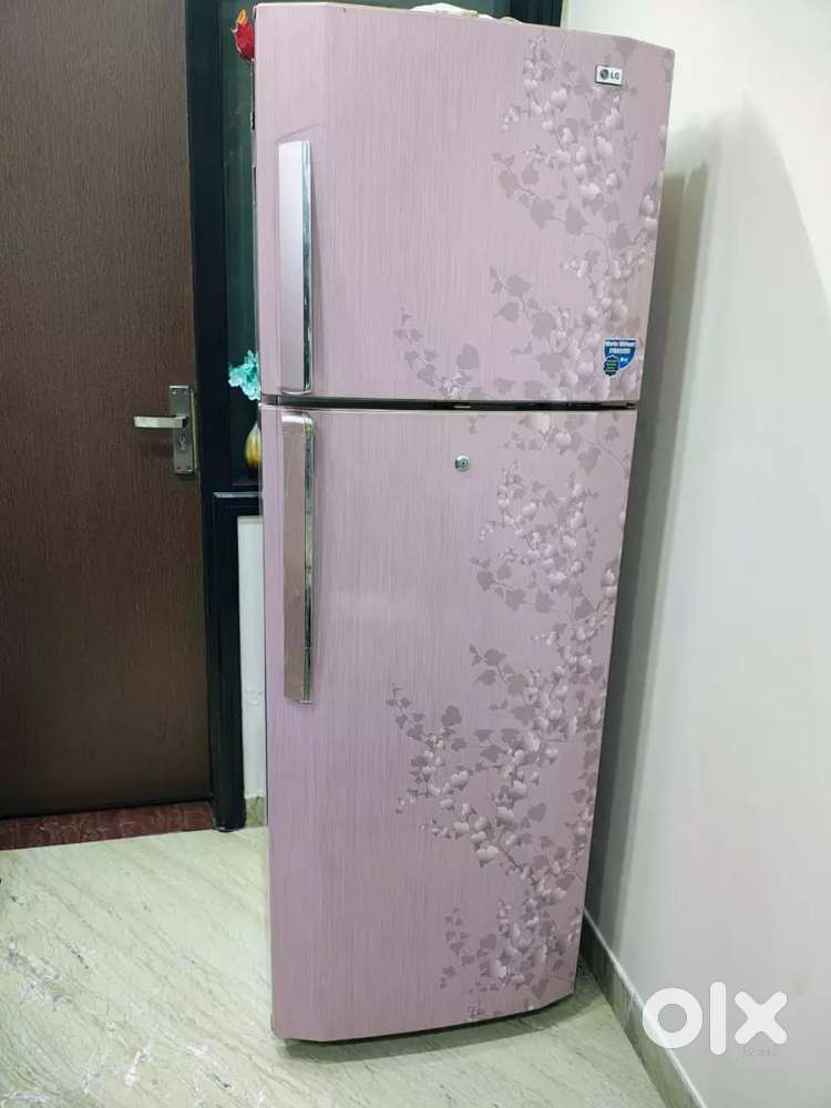 LG 320L Double Door Refrigerator - Light Pink, Working Condition