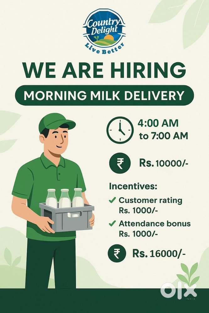 Part time job_Milk delivey for 2-3hrs Only