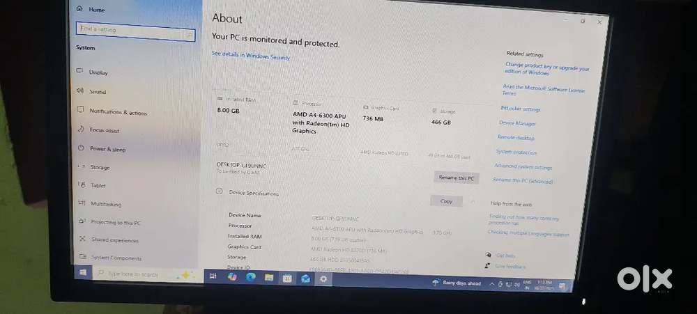 Frontech AMD HD Radeon graphic 8GB Ram DDR3 500HDD windows 10 install