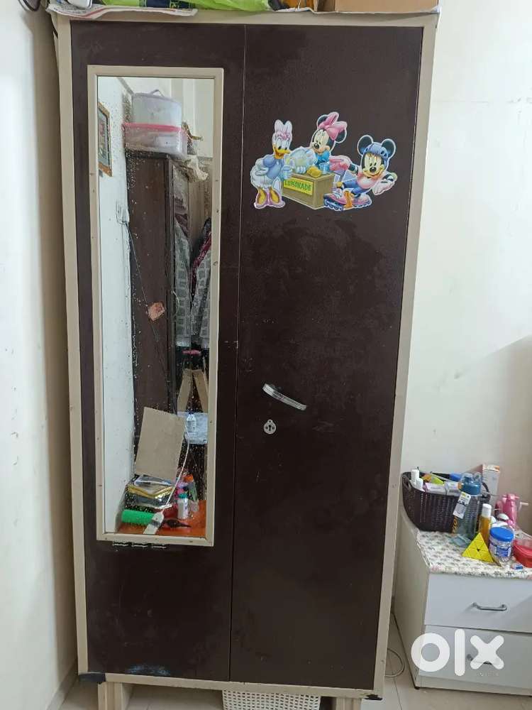 Metal Cupboard or Wardrobe- sturdy brown