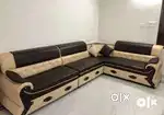 NEW L TYPE 7 SEATER SOFA SET IN REXIN AVAILABLE AT ZAM ZAM FURNITURE