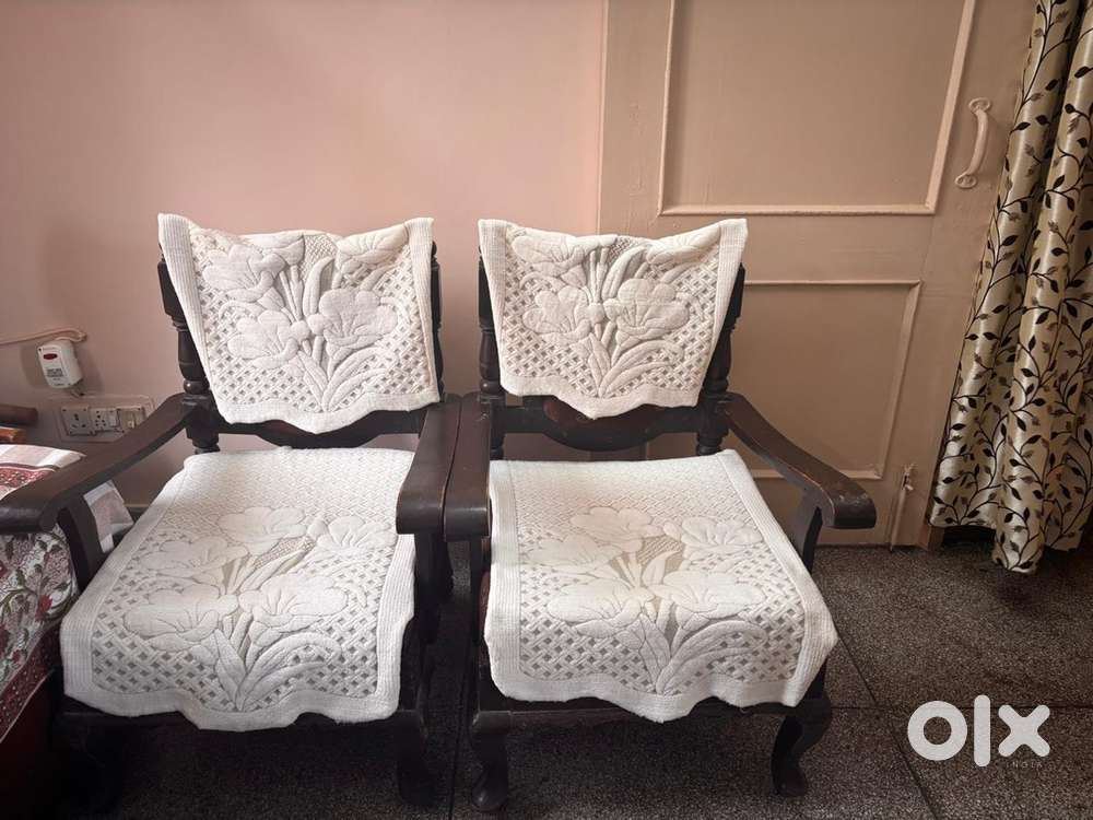 Antique Wooden Sofa Set with Table (5 Seater) & Solid Wooden Armchair