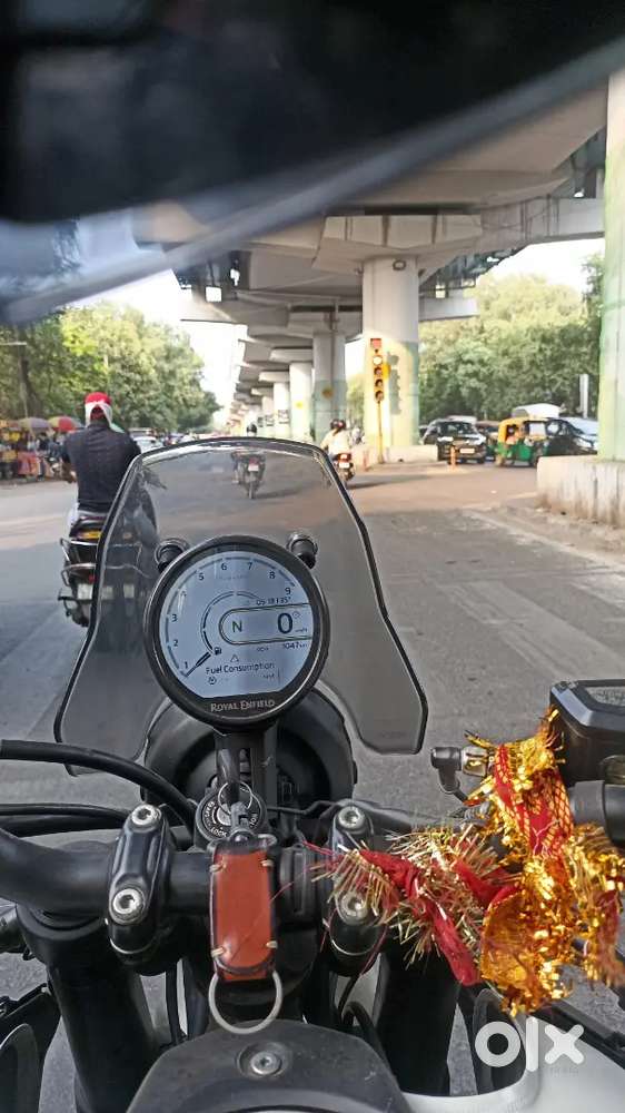 Bike is new in condition and original  helmet of royal Enfield 7k