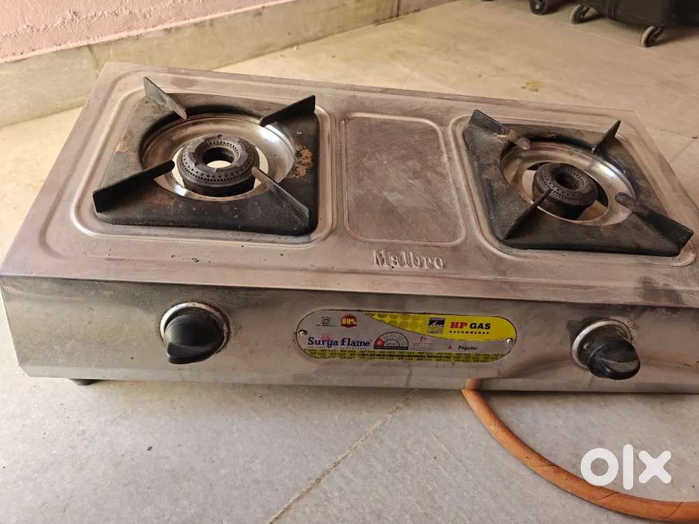 Gas stove (gas  chulha) with gas pipe without regulator