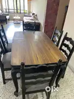 Dining table with six chairs