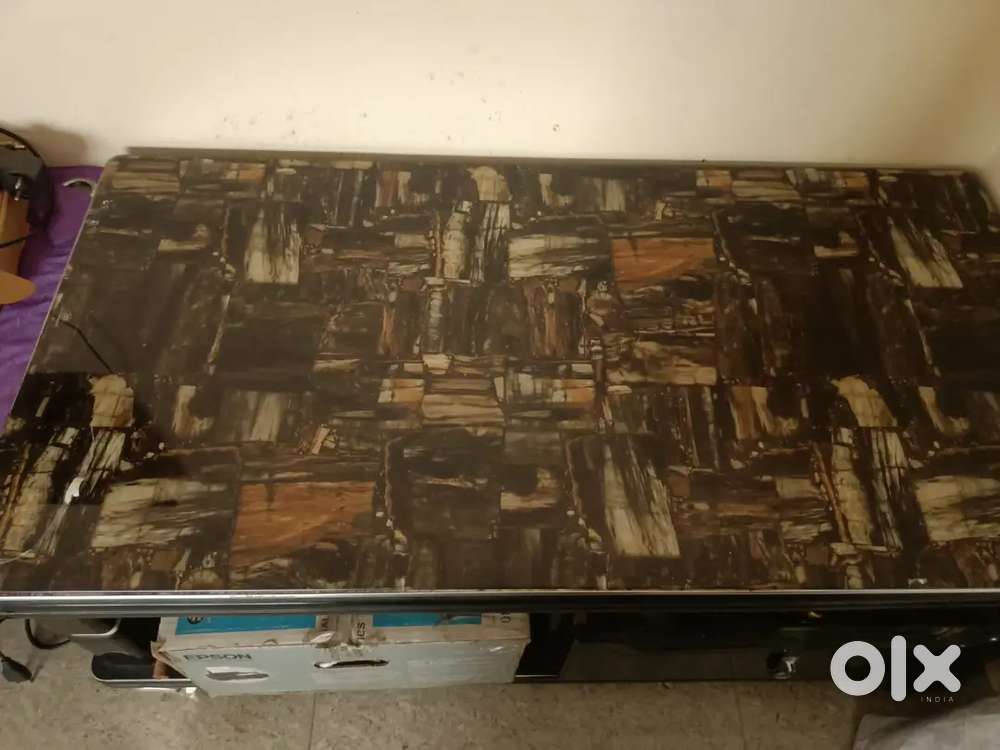 TV Stand / Multi-Purpose Table with Storage – Marble Finish Top