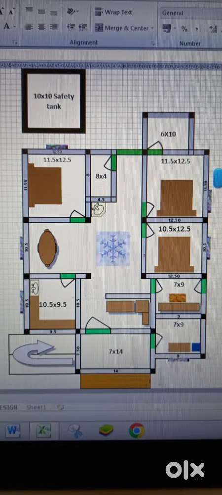 3Bhk house with 12dismil Residential plot,with boaring