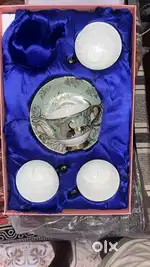Elegant Tea/Coffee Cup Set of 4, Luxurious Porcelain Dessert Bowls