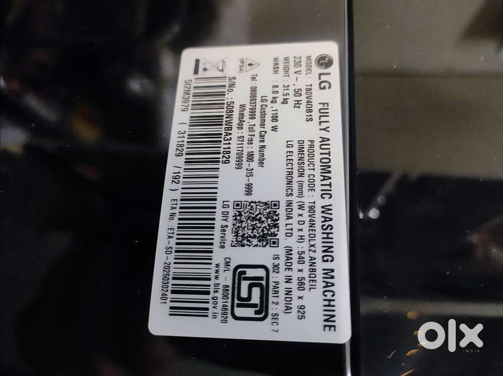 New LG washing machine 8 Kg Top Load Fully Automatic with Heater