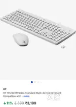 HP 230 Wireless Standard Multi- Device Keyboard Brand New