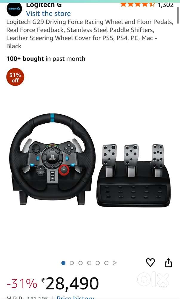 Logitech G29 Racing Wheel with FREE racing wheel shifter