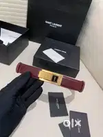 Saint Laurent Women's Brown Leather Waist Belt