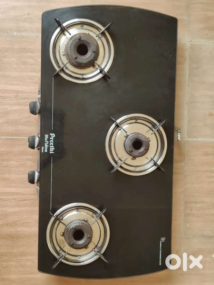 Preethi Blu Flame Sparkle Glass top 3 Burner Gas Stove