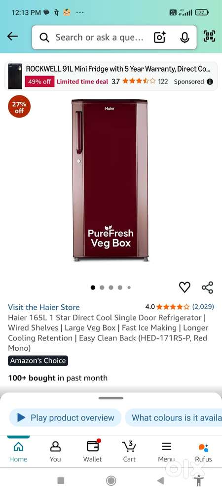 Haier 165 L Direct Cool Single Door 1