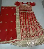 A Full Stiched Beautiful Red Chaniya-choli