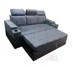 ModernGrey Sofa Cum Bed, For Home, Without Storage