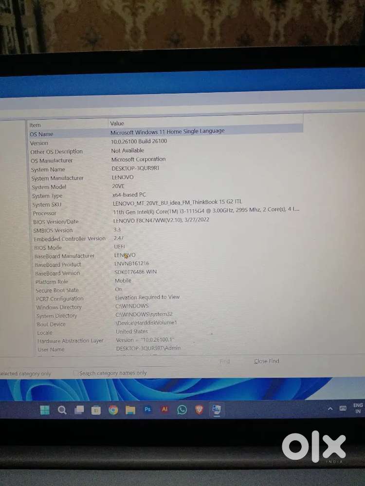 Lenovo thinkbook15 i3 11th gen
