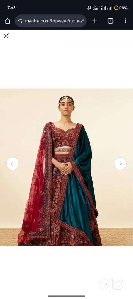 Mohey embroidered velvet semi-stitched lehenga
