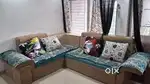 Sofa cover beg with cover and 6 pillow 10ft * 7.7ft with multi storage