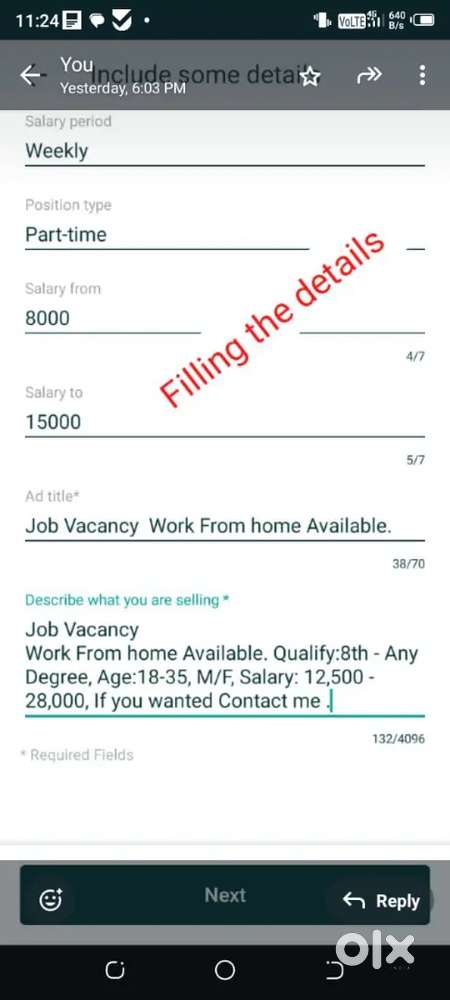 Job vacancy from home available