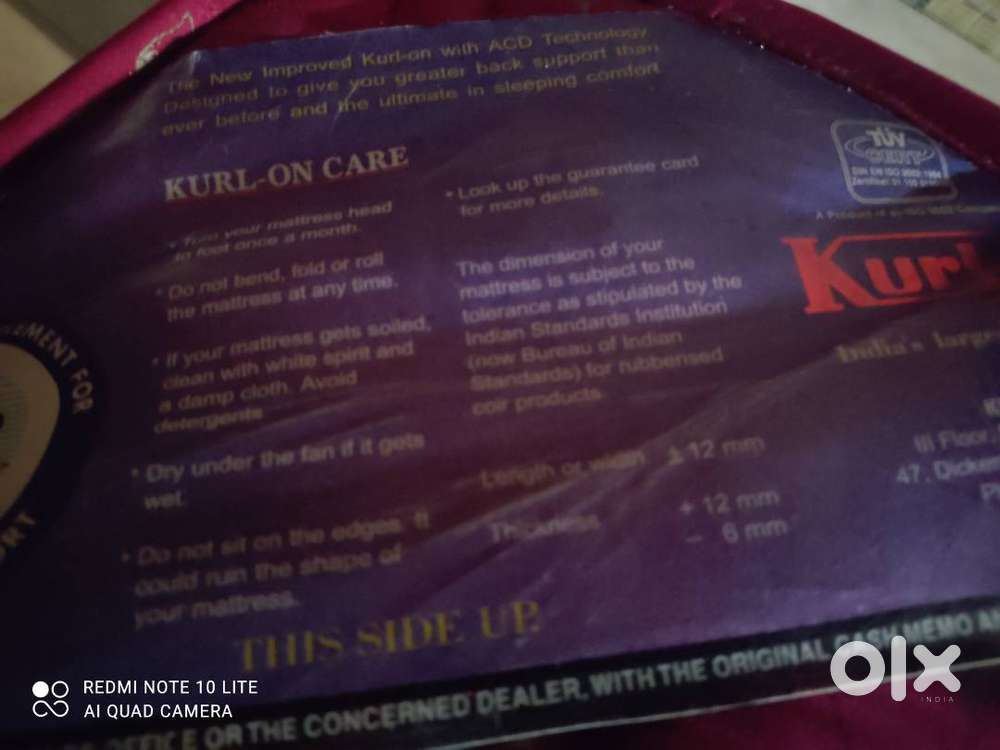 King size kurl on mattress