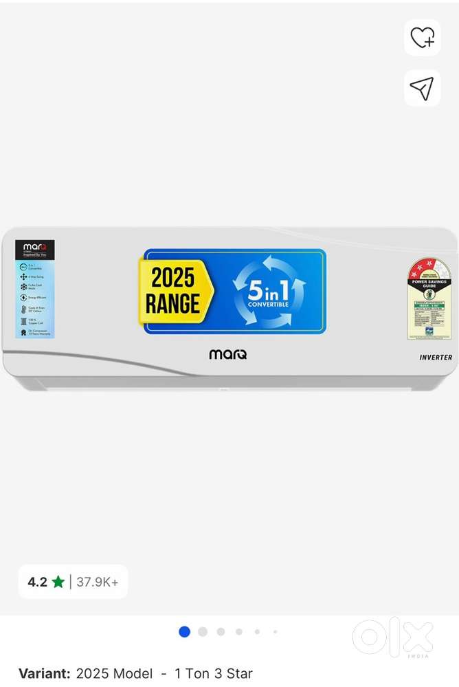 MarQ 1 Ton 3 star Split AC Brand New 1 month old