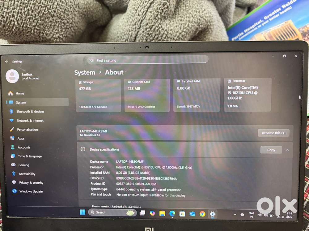 Mi Notebook 14 in verygood condition for sale