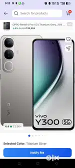 Vivo y300 8gb ram 256 internal 6months mobile I need urgent money