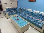 6 seated sofa and table