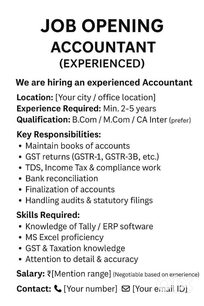 Front office accountant required