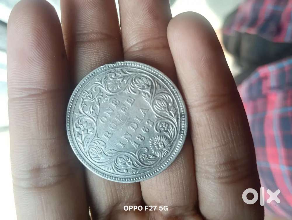 A silver coin of Queen Victoria of Rs. 1