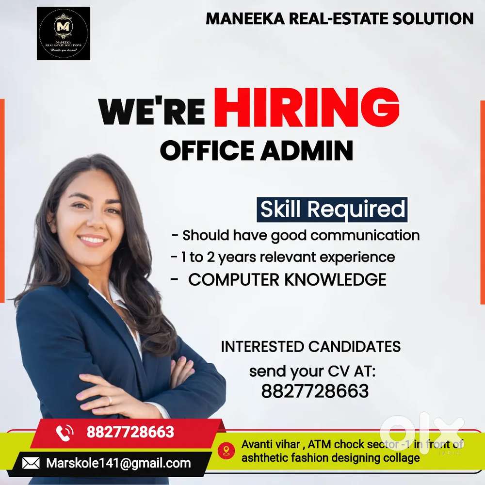 Need admin for real estate campany