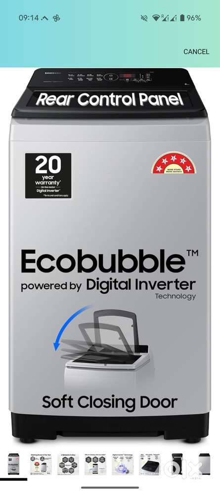 Samsung 8 kg, 5 star, Eco Bubble Tech