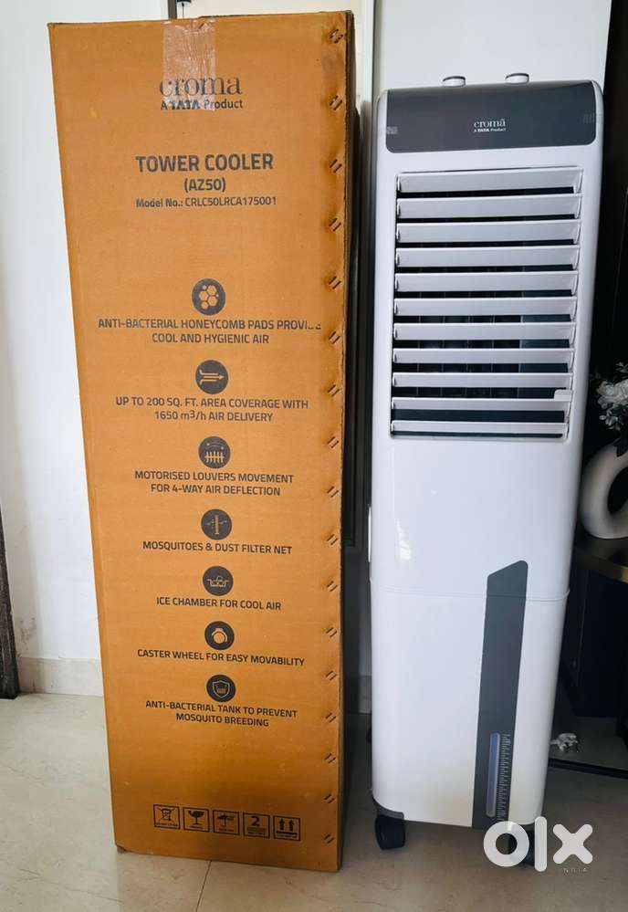 Croma 50 Litres Tower Air Cooler With Inverter Compatible(Ice Chamber)
