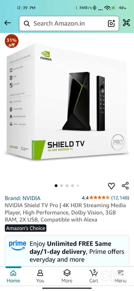 Nvidia Shield Tv pro 4k HDR Android Tv