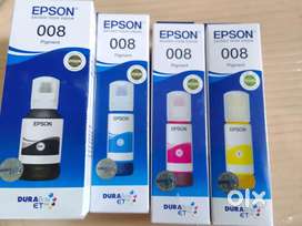 Epson inkjet printer original ink and hp laser printer toner.