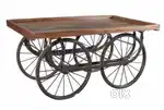 Wooden brand new manual food cart.