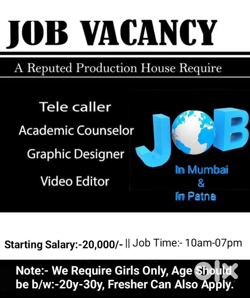 Job available for Girls