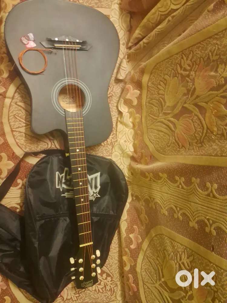 New Intern int-38c-bk guitar with guitar bag,picks(3),and some strings