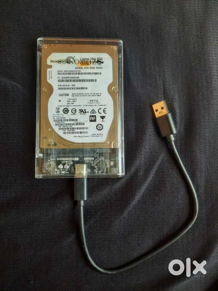 500GB Storage HDD Seagate - Healthy working condition, Type C case