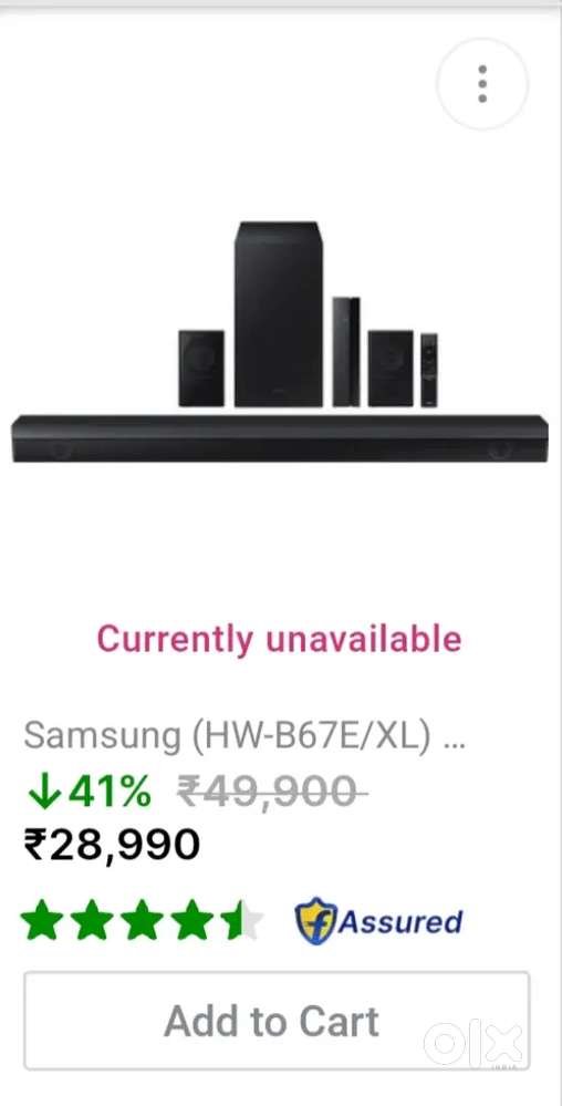 Samsung (520watts) 5.1 dolby DTS x support soundbar for sale.