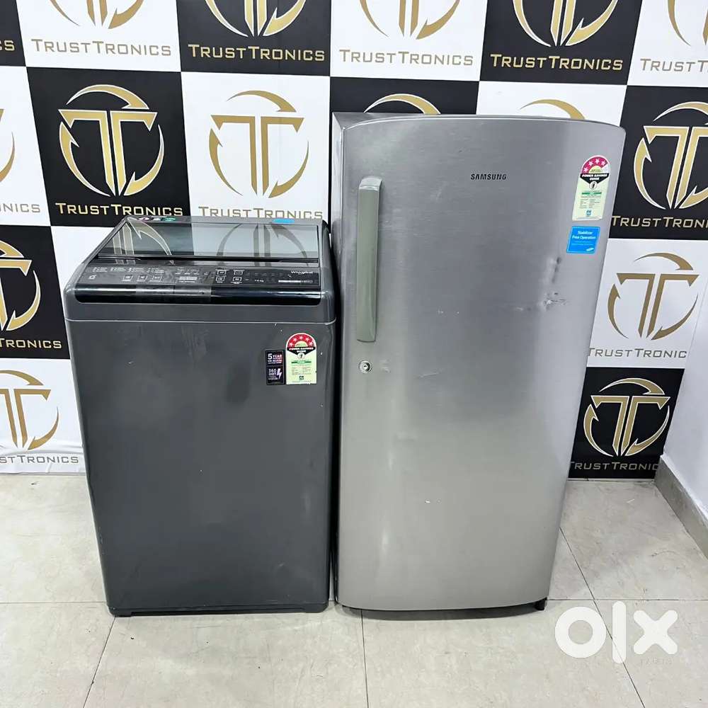 7kgs 5 star whirlpool fridge and 190ltr samsung single door fridge